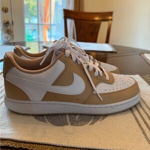 Nike Women’s White and Tan Sneakers